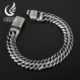 Fongten Men Steel Chain Darkness Punk Bracelet Handicraft Style