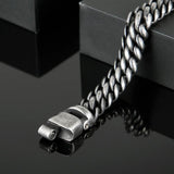 Fongten Men Steel Chain Darkness Punk Bracelet Handicraft Style