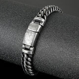 Fongten Men Steel Chain Darkness Punk Bracelet Handicraft Style