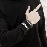 Fongten Men Steel Chain Darkness Punk Bracelet Handicraft Style