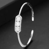 Cubic Zircon Crystal CZ Dubai Bracelet Bangle Cuff Women Wedding