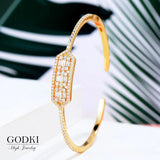 Cubic Zircon Crystal CZ Dubai Bracelet Bangle Cuff Women Wedding