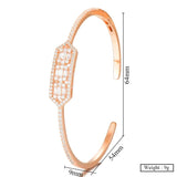 Cubic Zircon Crystal CZ Dubai Bracelet Bangle Cuff Women Wedding