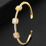 Women's Stackable Bangle Cuff with Full CZ Crystal Dubai Bracelet