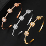 Women's Stackable Bangle Cuff with Full CZ Crystal Dubai Bracelet