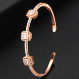 Women's Stackable Bangle Cuff with Full CZ Crystal Dubai Bracelet