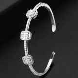 Women's Stackable Bangle Cuff with Full CZ Crystal Dubai Bracelet