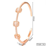 Women's Stackable Bangle Cuff with Full CZ Crystal Dubai Bracelet