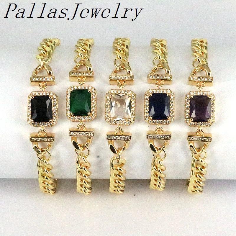 Punk Geometric Crystal Chain Bracelets for Women