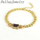 Punk Geometric Crystal Chain Bracelets for Women