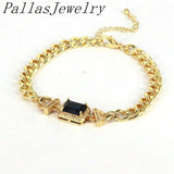 Punk Geometric Crystal Chain Bracelets for Women