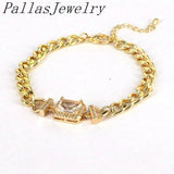 Punk Geometric Crystal Chain Bracelets for Women
