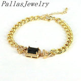 Punk Geometric Crystal Chain Bracelets for Women