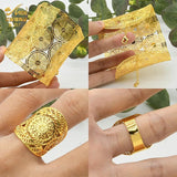 African Adjustable Chain Bangle With Ring For Women Dubai Ethiopian Jewellery