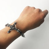 Crucifixion Bracelet INRI Crucifix Jesus Cross Titanium Steel Link Chain