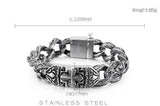 17mm Vintage Cross Bracelet Stainless Steel 316L Cuban Chain Bangle Male Gift