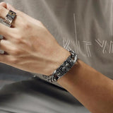 17mm Vintage Cross Bracelet Stainless Steel 316L Cuban Chain Bangle Male Gift