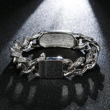 17mm Vintage Cross Bracelet Stainless Steel 316L Cuban Chain Bangle Male Gift
