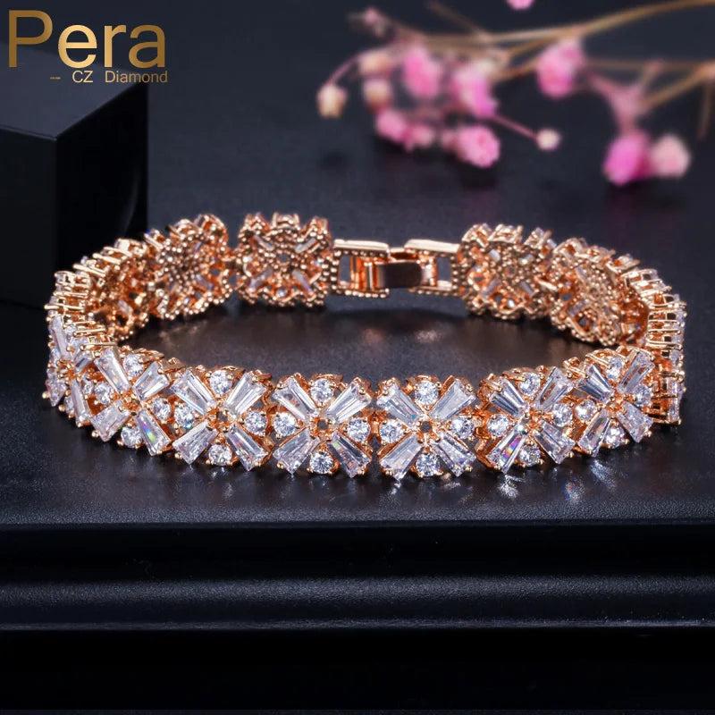 Pera Women Wedding Party Bracelet Micro Zirconia Big Bangle
