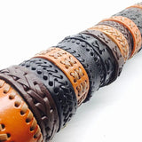 20pcs Brown Leather Bracelet Men Women Braid Wide Bangle Jewelry