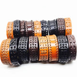 20pcs Brown Leather Bracelet Men Women Braid Wide Bangle Jewelry