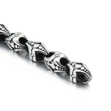 12mm Silver Punk Charm Bracelet Stainless Steel Biker Jewelry