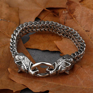 Men's Domineering Wolf Head Bracelet Stainless Steel Gift Bag