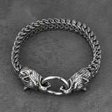 Men's Domineering Wolf Head Bracelet Stainless Steel Gift Bag