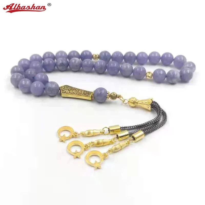 Purple Agate Tasbih 33 66 99 Beads Eid Al-Fitr Rosary Muslim Bracelet