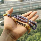 Purple Agate Tasbih 33 66 99 Beads Eid Al-Fitr Rosary Muslim Bracelet