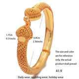 24k Dubai Wedding Bangles For Women Girls Heart Bride Bangles Bracelets Jewelry
