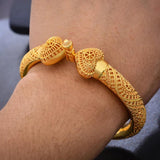 24k Dubai Wedding Bangles For Women Girls Heart Bride Bangles Bracelets Jewelry