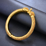 24k Dubai Wedding Bangles For Women Girls Heart Bride Bangles Bracelets Jewelry