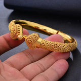 24k Dubai Wedding Bangles For Women Girls Heart Bride Bangles Bracelets Jewelry