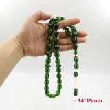 Green Resin Tasbih 33 Big size Prayer bead islamic Rosary Muslim Man