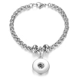 10pcs Stainless Steel Chain Bracelets for Snap Jewelry