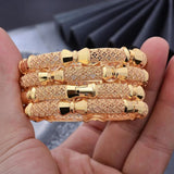 24K Small 4Pcs/lot Dubai Bangles For Women Girls Ethiopian Bangles