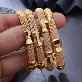 24K Small 4Pcs/lot Dubai Bangles For Women Girls Ethiopian Bangles