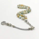 Natural Amazonite Stone Prayer Beads Muslim Misbaha Islamic Rosary Eid Arabic