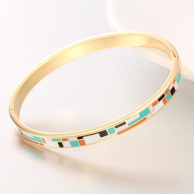 R&X Bracelet Mujer Boda Regalos Enamel Bangles Esmaltes