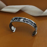 14MM Star Manchette Bangle Femme Bracelet, Leather Band