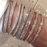 Rose Snake Micro Paved Clear Cz Bracelet Open Cuff Women Charm