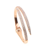 Rose Snake Micro Paved Clear Cz Bracelet Open Cuff Women Charm