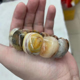 Mexican Crazy Lace Agate/Sardonyx Bracelet Natural Gemstone Beads Bangle