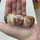 Mexican Crazy Lace Agate/Sardonyx Bracelet Natural Gemstone Beads Bangle