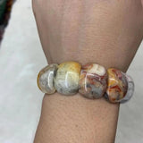 Mexican Crazy Lace Agate/Sardonyx Bracelet Natural Gemstone Beads Bangle