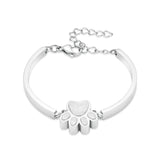 Pet Cremation Jewelry Bracelet for Ashes - Paw Print Urn Bangle