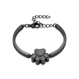 Pet Cremation Jewelry Bracelet for Ashes - Paw Print Urn Bangle