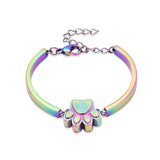 Pet Cremation Jewelry Bracelet for Ashes - Paw Print Urn Bangle