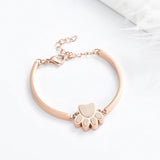 Pet Cremation Jewelry Bracelet for Ashes - Paw Print Urn Bangle